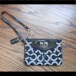 Black Coach logo wristlet